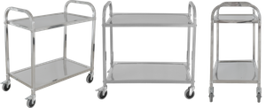 Astar Stainless Steel Two-Layers Dining Cart (Square Tube) AX1025