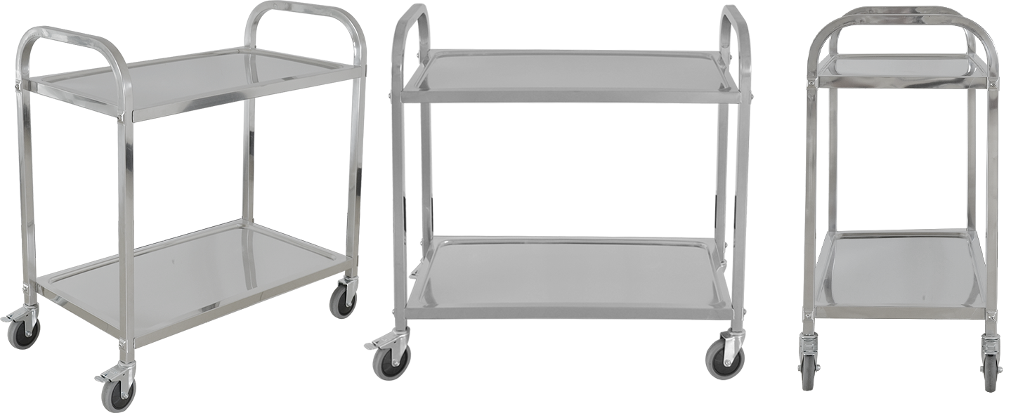 Astar Stainless Steel Two-Layers Dining Cart (Square Tube) AX1006