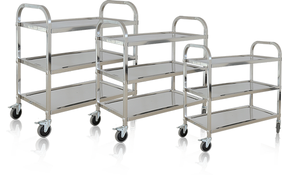 Astar Stainless Steel Two-Layers Dining Cart (Square Tube) AX1024
