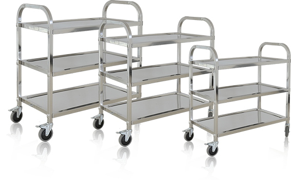 Astar Stainless Steel Two-Layers Dining Cart (Square Tube) AX1002